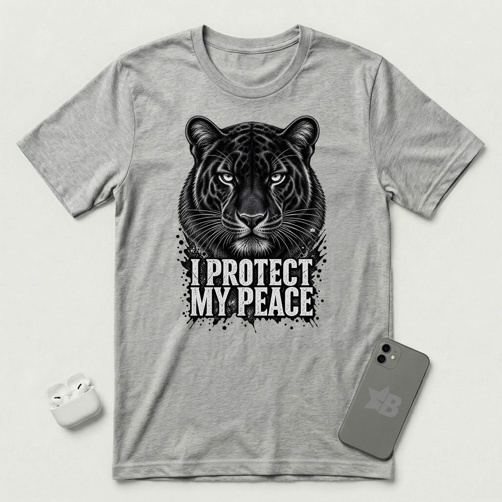 I Protect My Peace - Silent Panther - T-Shirt - Athletic Heather mockup