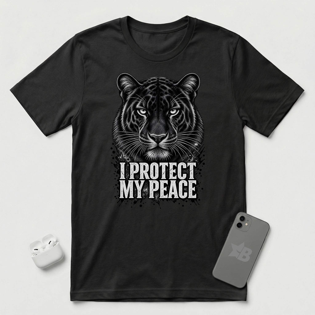 I Protect My Peace - Silent Panther - T-Shirt - Black mockup