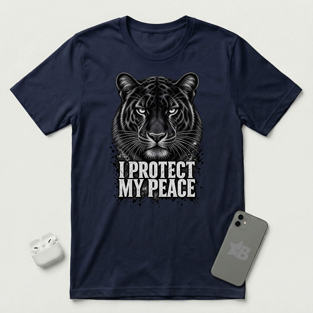 I Protect My Peace - Silent Panther - T-Shirt - Navy mockup