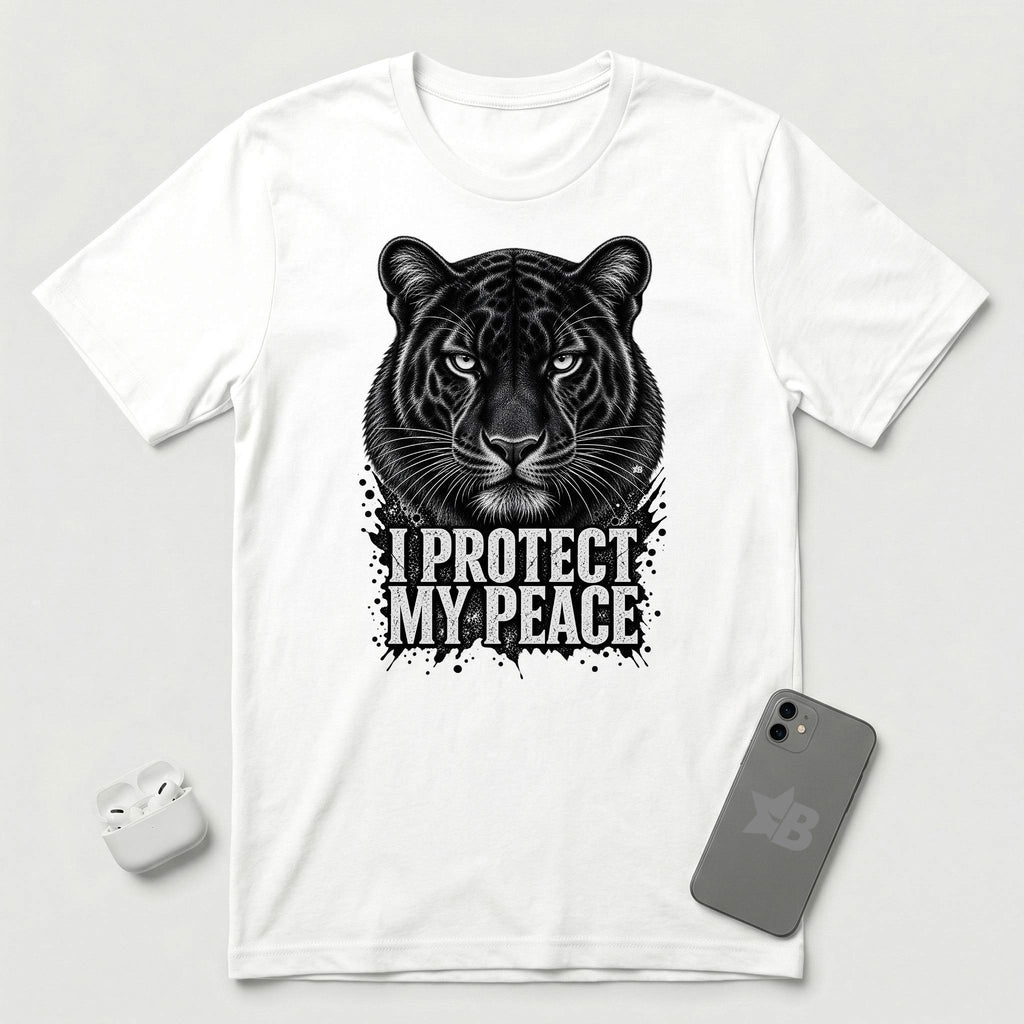 I Protect My Peace - Silent Panther - T-Shirt - White mockup