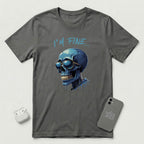 I'm Fine... - Blue Skull - T-Shirt - Asphalt mockup