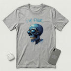 I'm Fine... - Blue Skull - T-Shirt - Athletic Heather mockup