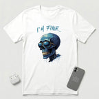 I'm Fine... - Blue Skull - T-Shirt - White mockup