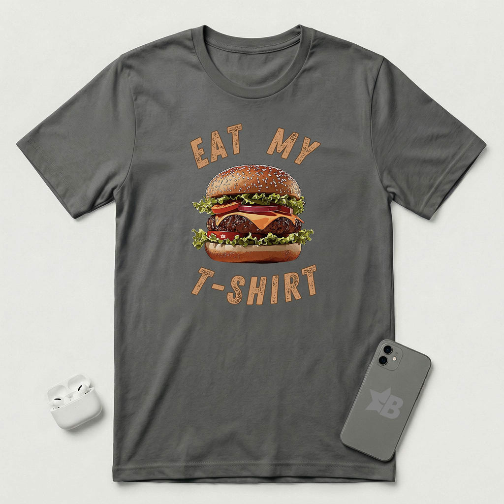 Eat My T-Shirt - Hamburger - T-Shirt - Asphalt mockup