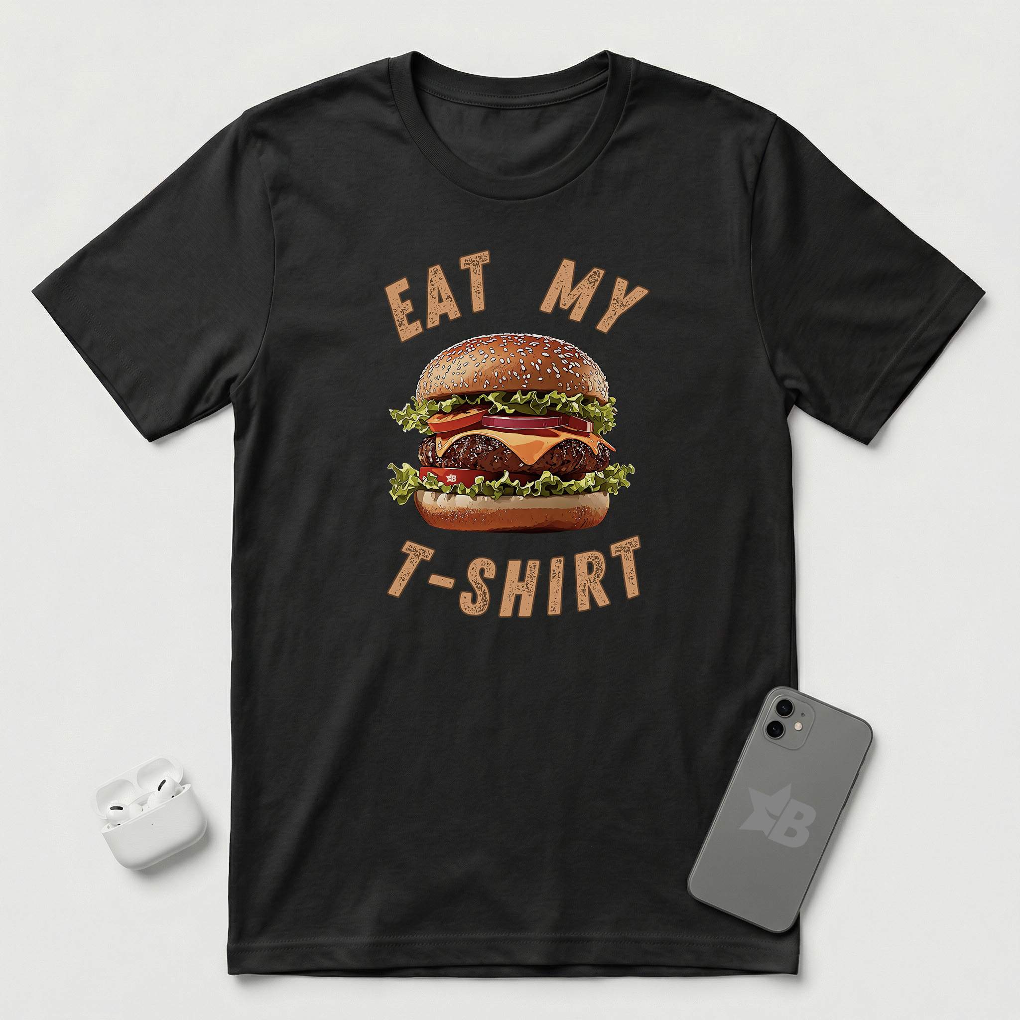 Eat My T-Shirt - Hamburger - T-Shirt - Black mockup