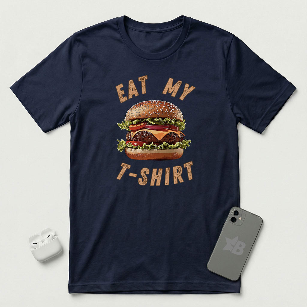Eat My T-Shirt - Hamburger - T-Shirt - Navy mockup